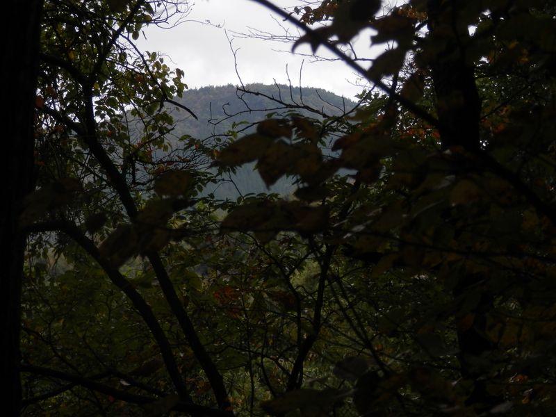 行く手に丸い山