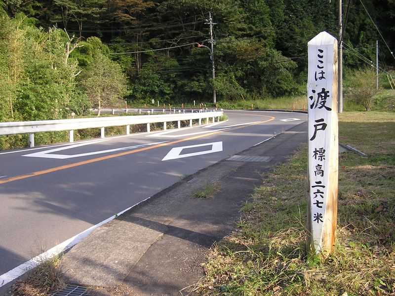 仙洞寺山 -- 県道５１３号の渡戸（わたど）に出た