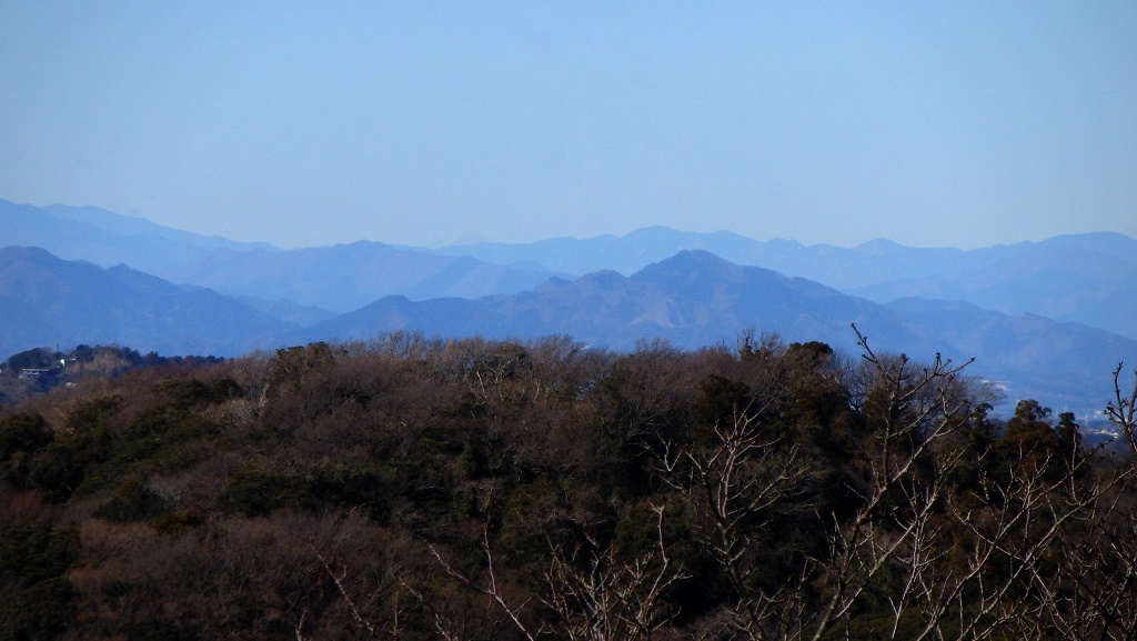 仙元山より望む、奥秩父、奥多摩、権現山稜、相州アルプス