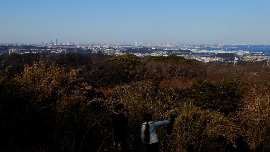 上二子山より、横浜、川崎、東京方面と東京湾