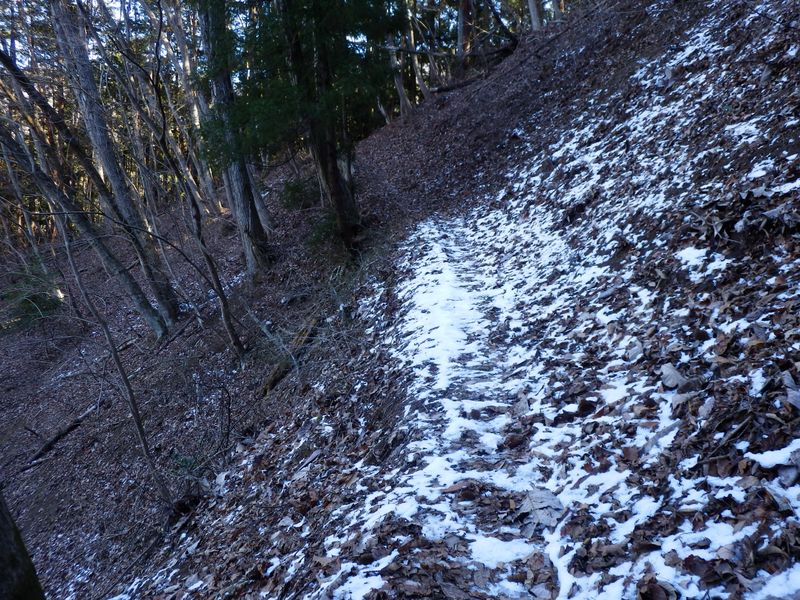 能岳・北面にだけ薄雪