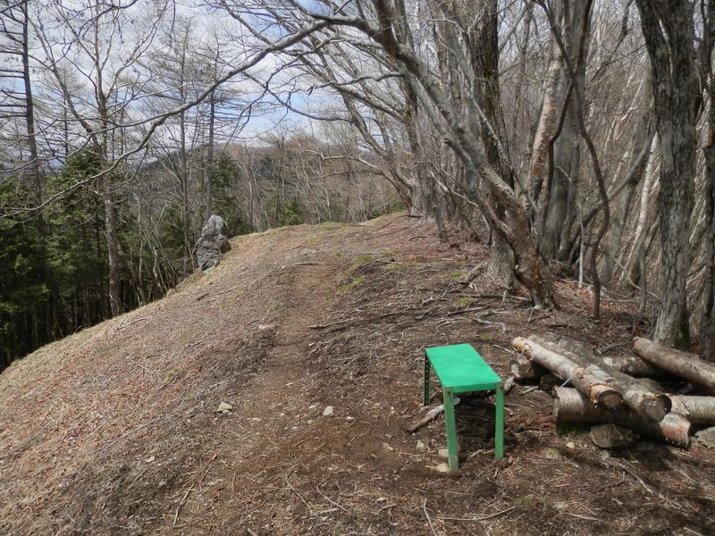このベンチに腰掛けると、正面に富士山