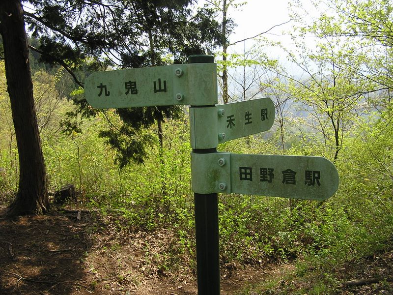 九鬼山 -- 再び分岐点に戻り、田野倉駅に向かう
