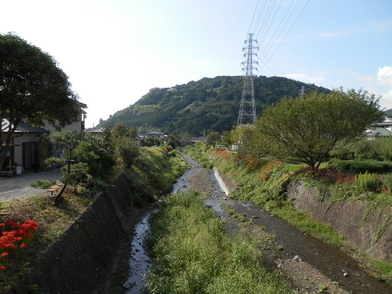 上の台橋から、丸山（252m）を望む