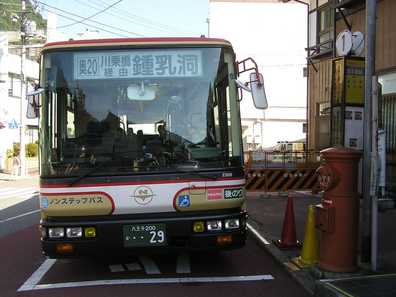 鷹ノ巣山 -- 奥多摩駅から8時10分発の日原鍾乳洞行きバスに乗る
