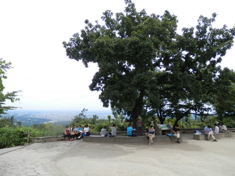 高尾山頂は、若者たちで賑わっていた