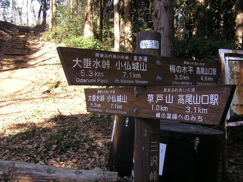 南高尾山稜 -- 三沢峠から先、巻き道が多い