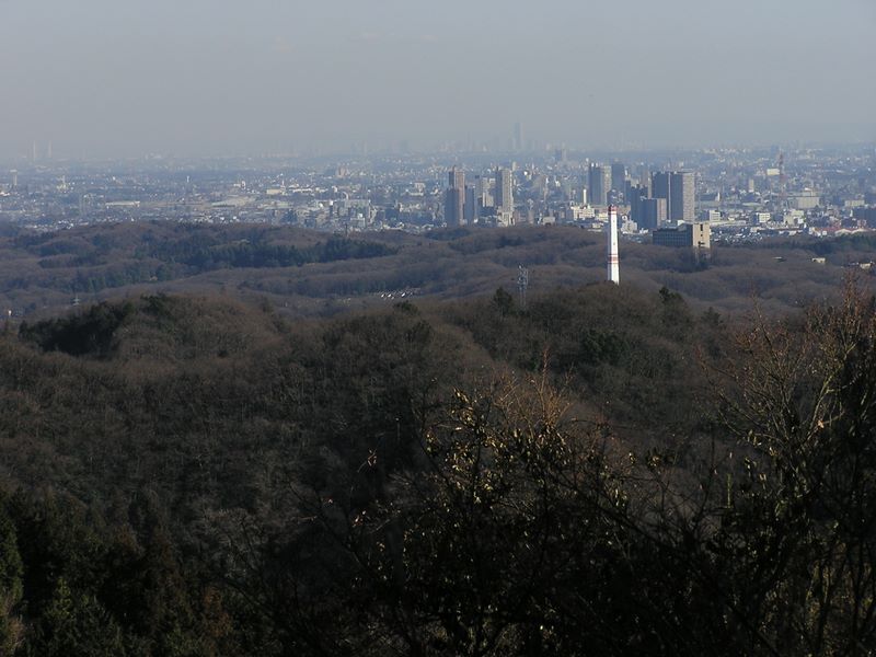 南高尾山稜 -- 金比羅台から横浜方面を望む