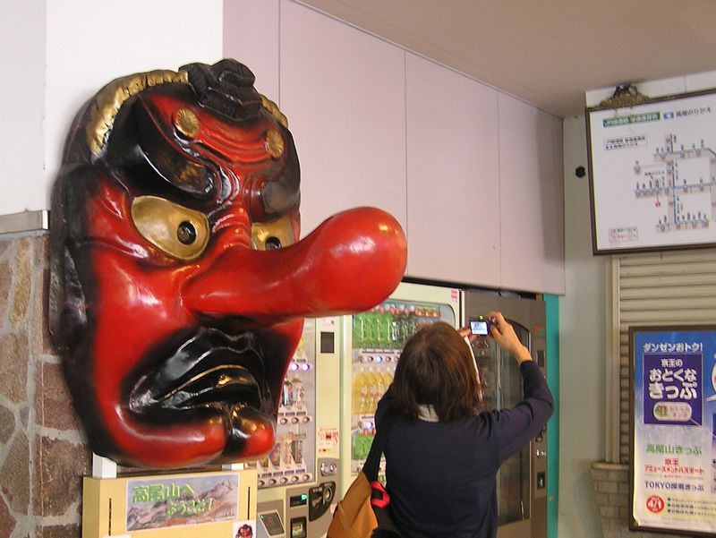 ツバメたち、うまく写るかな？（高尾山口駅）