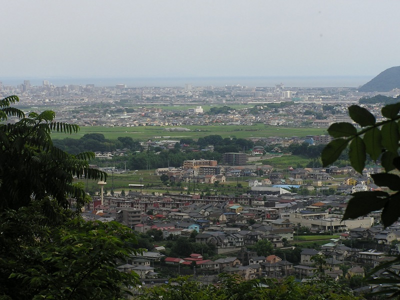 平塚市街地（だと思う）を望む