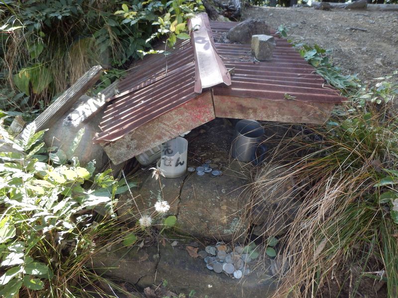 屋根だけ残った祠