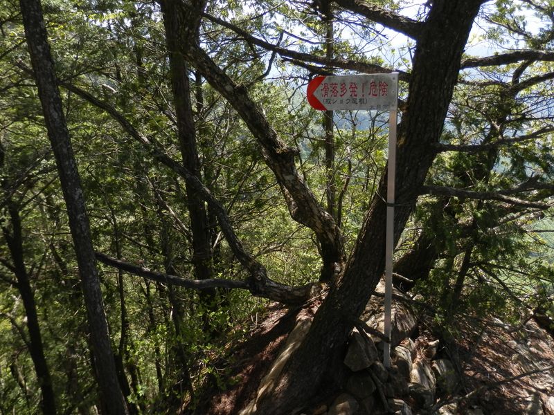 この標識は、下方を指している