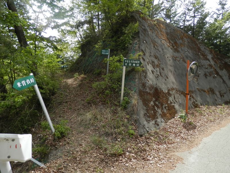 この分岐より、天目地区に向かう