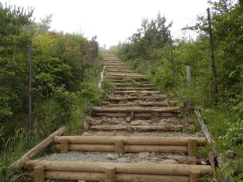 花立山荘直下の階段