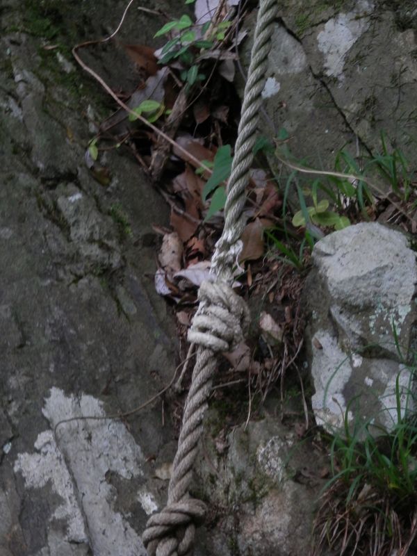 半ば切れ掛かったロープ