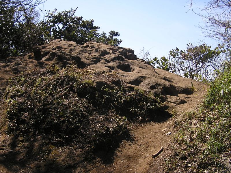 天園 -- この岩に立つと、獅子舞の谷と鎌倉市街地が望める