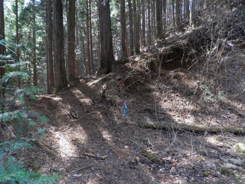 山道への取り付き