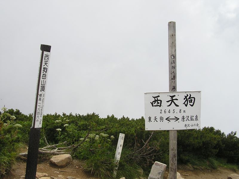 天狗岳 -- 西天狗に到着