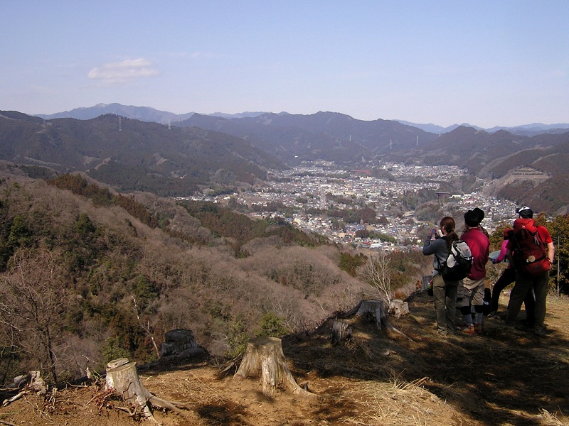 天狗岩・赤ぼっこ -- 赤ぼっこより望む、奥多摩の山々と多摩川流域