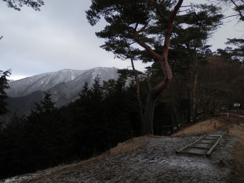 鍋割山稜を望む