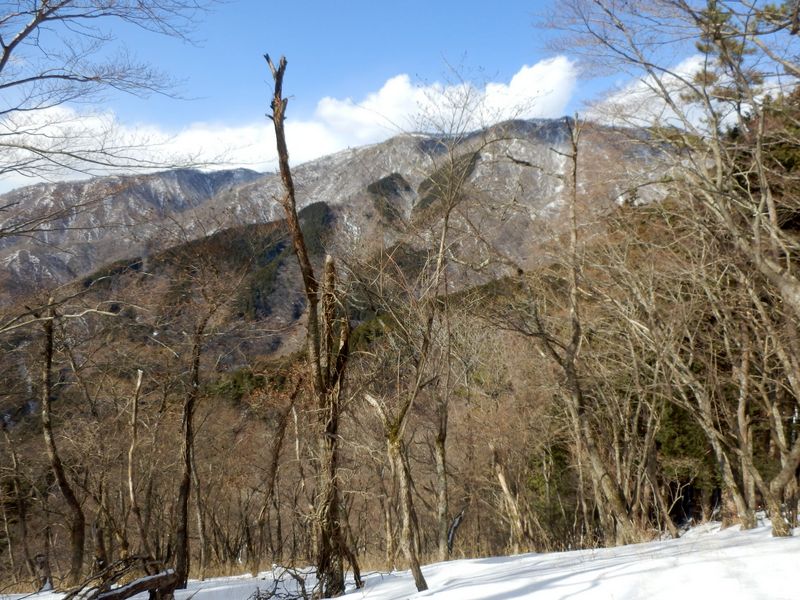 堀山山頂より、鍋割山稜を望む