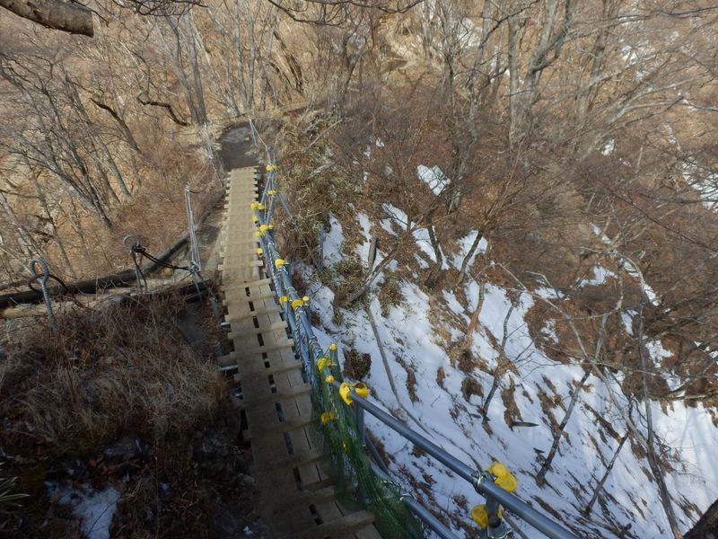 馬の背の崩落地