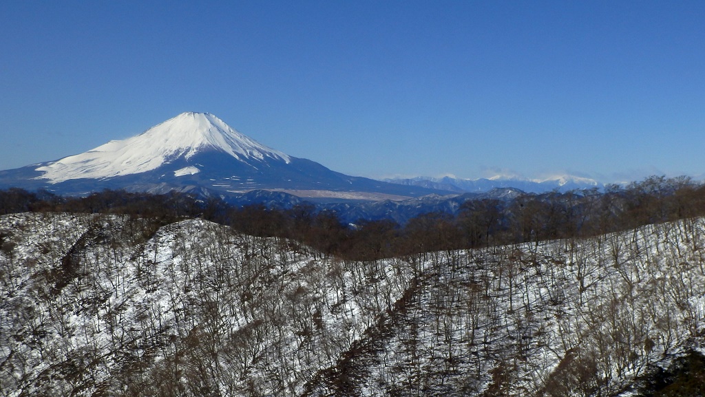 鍋割山稜の彼方に