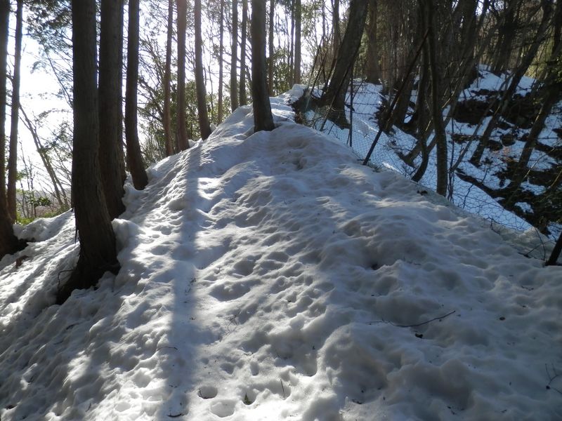 雨垂れの穿った穴