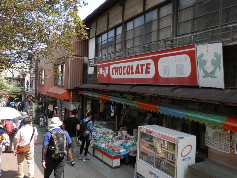 レトロ調の看板と家の佇まい