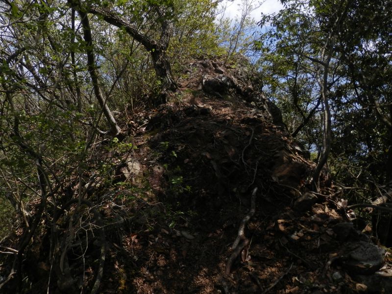 左右が切れ落ちた岩稜は要注意