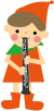 オーボエを演奏する少女