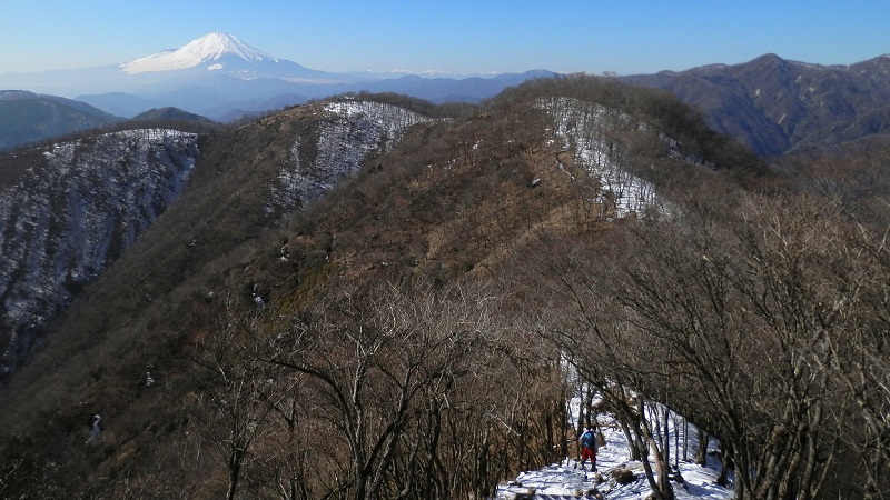 鍋割山稜の小丸付近より、鍋割山を望む