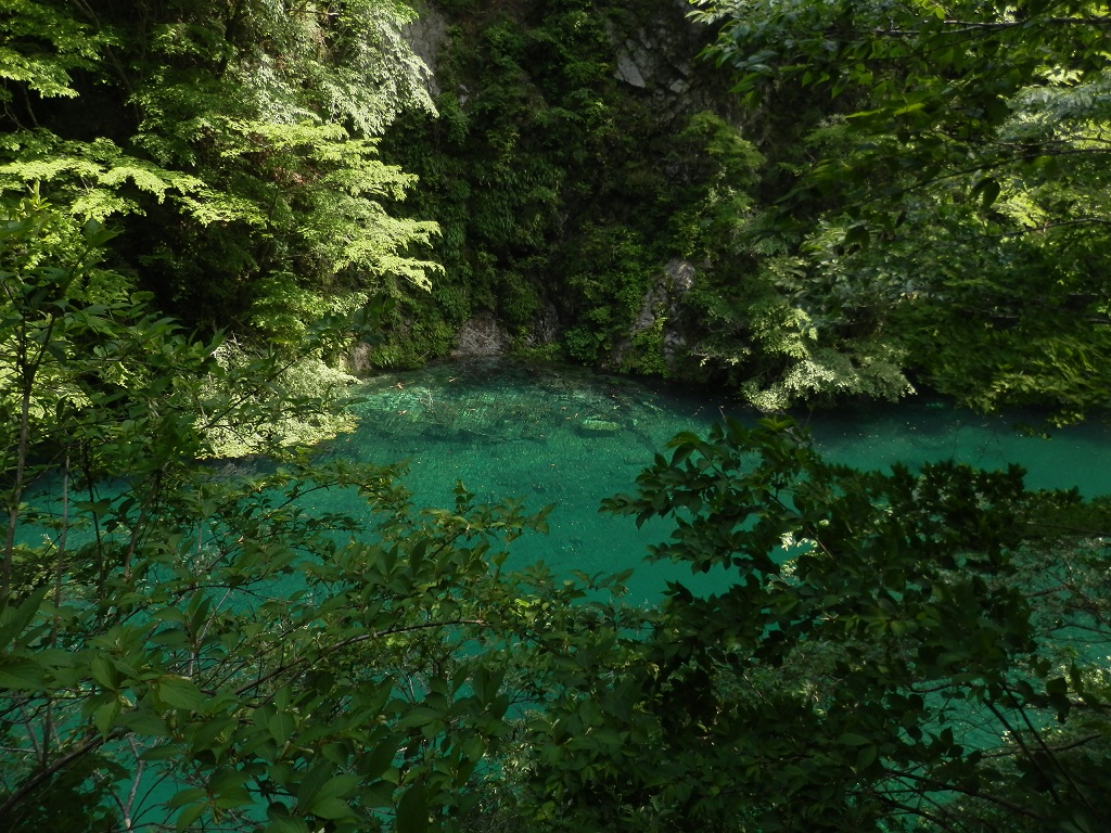 玄倉ダムによる貯水。底が見える。
